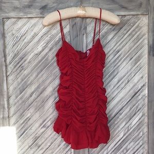 NWOT Lucy in the Sky Red Remi Rusched Mini Dress